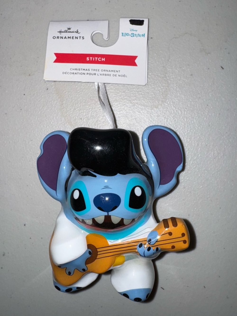 🏝️Hallmark Blue Stitch Playing Yellow Guitar Ornament